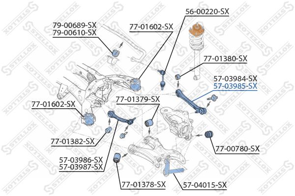 

57-03985-Sх_Рычаг Задней Подвески Верхний Задний Правый Вмw Х5/Х6 07-13 STELLOX 5703985sx