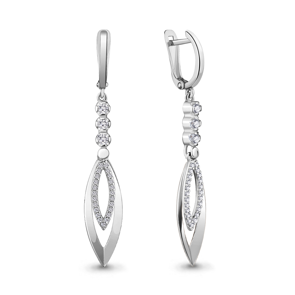 

Серьги из серебра с фианитом Aquamarine 43089А_925_р, 43089А_925_р