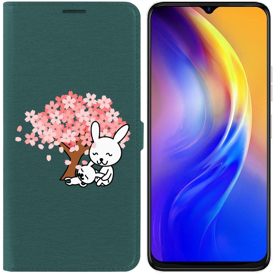 

Чехол-книжка Eco Book для Tecno Spark 10C Кролики, Зеленый
