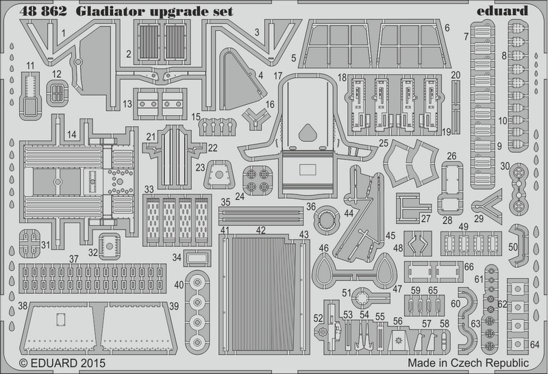 

Фототравление Eduard 48862 Gladiator upgrade set 1/48