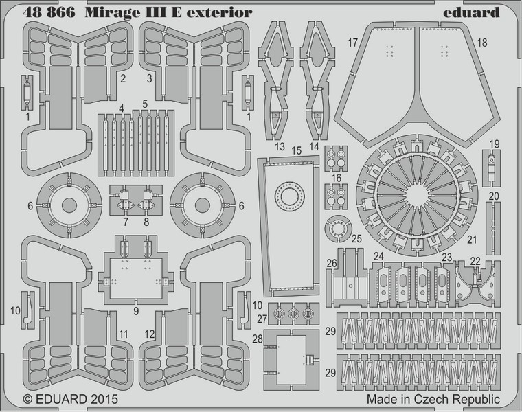 

Фототравление Eduard 48866 Mirage III E экстерьер 1/48