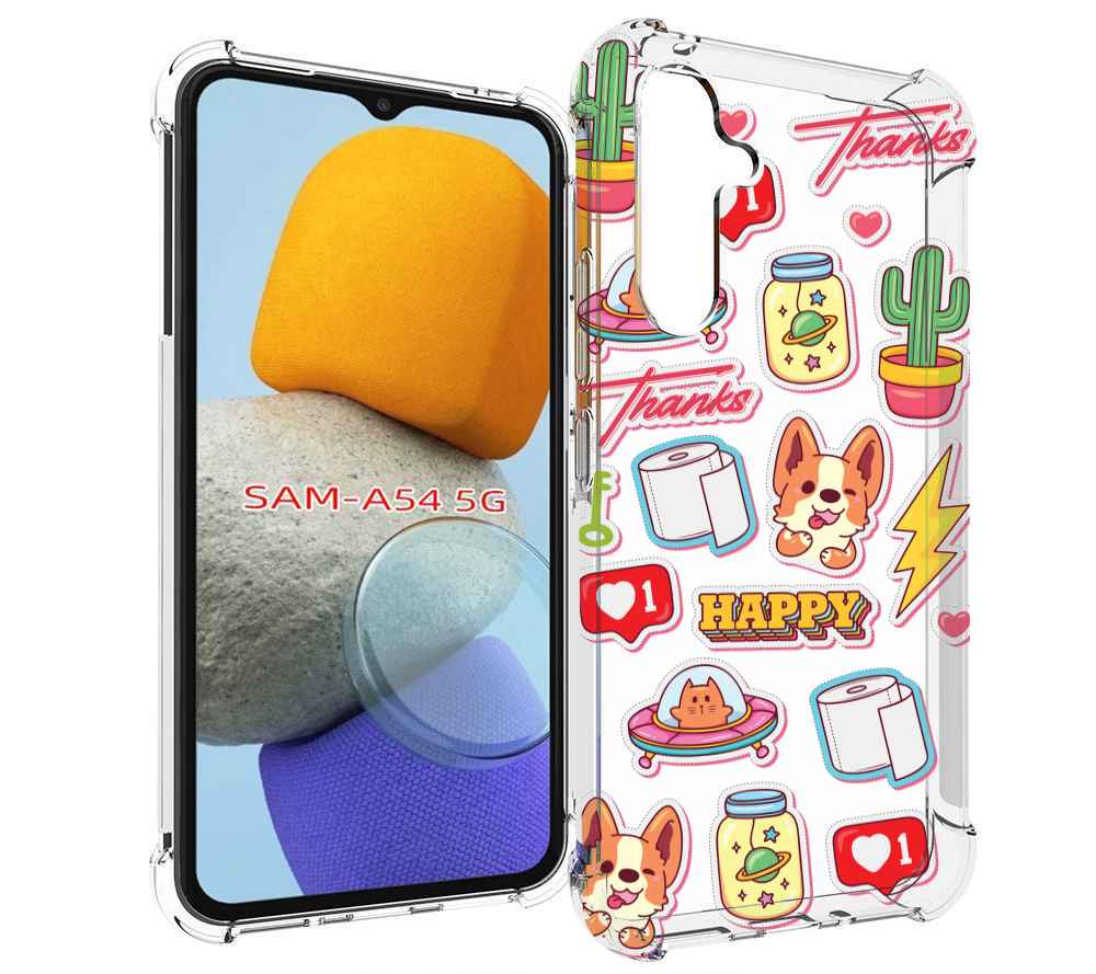 

Чехол MyPads милые-стикеры-корги для Samsung Galaxy A54, Tocco