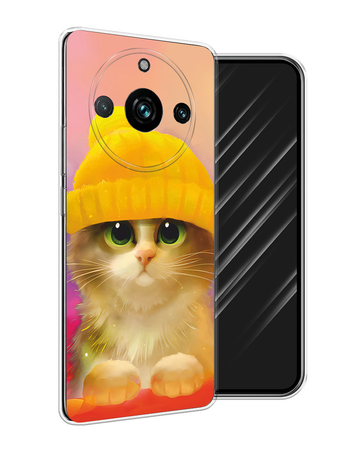 

Чехол Awog на Realme 11 Pro+ "Котенок в желтой шапке", Желтый