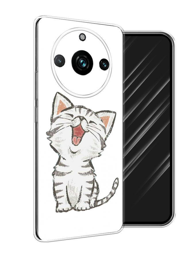 

Чехол Awog на Realme 11 Pro+ "Котенок рисованный", Серый;белый