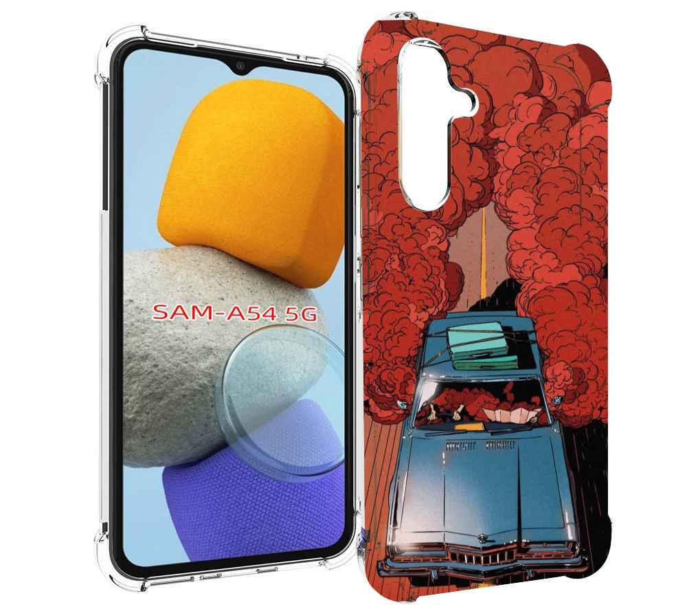 

Чехол MyPads машина мчится с дымком для Samsung Galaxy A54, Tocco