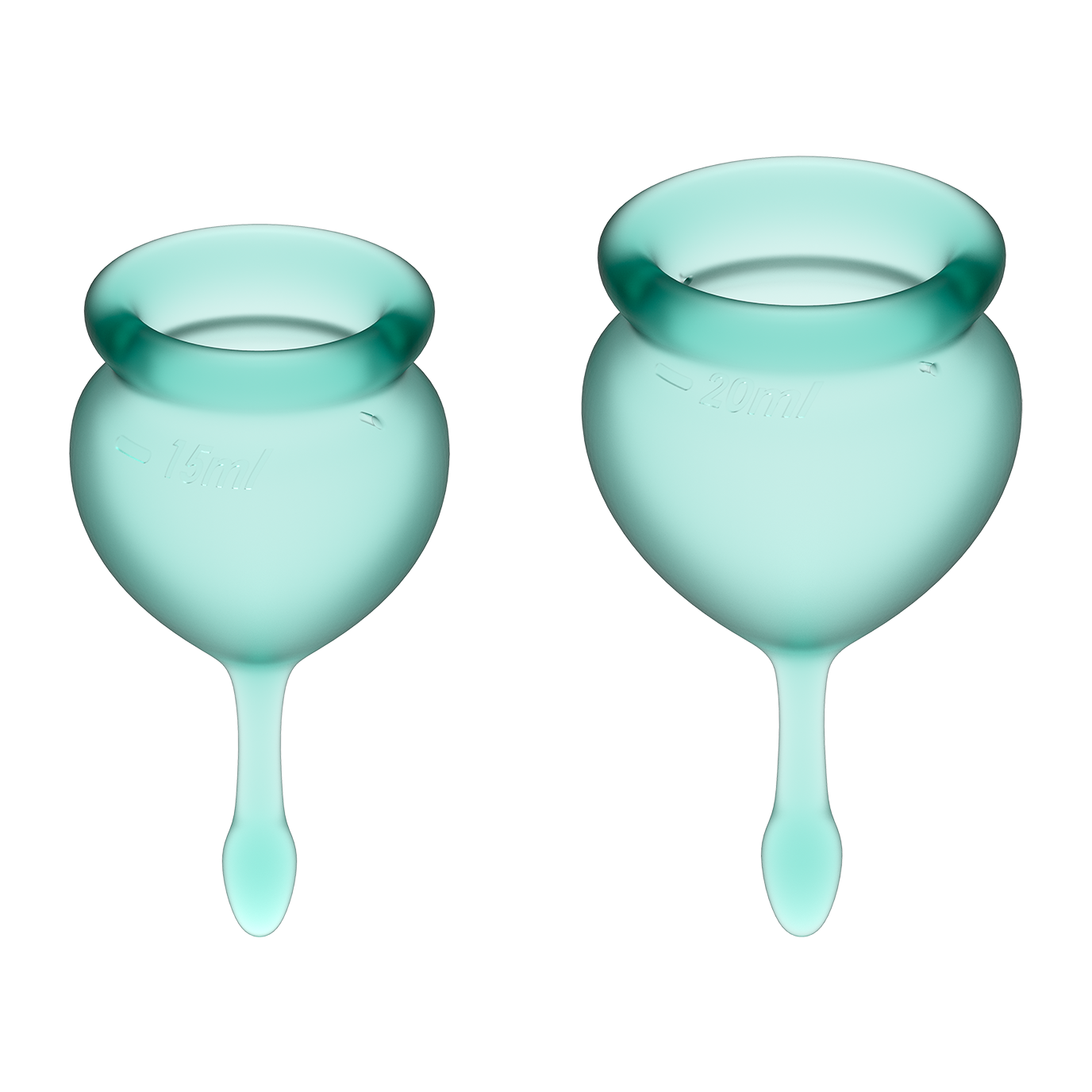 Менструальные чаши Satisfyer Satisfyer  Feel Good 15 и 20 мл зеленые satisfyer эрекционное виброкольцо duelist