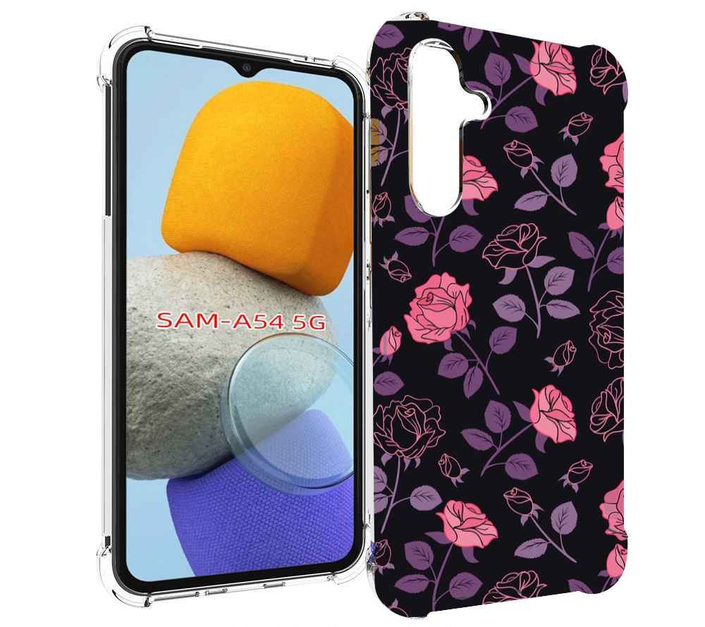 

Чехол MyPads маленькие розочки на черном фоне женский для Samsung Galaxy A54, Tocco