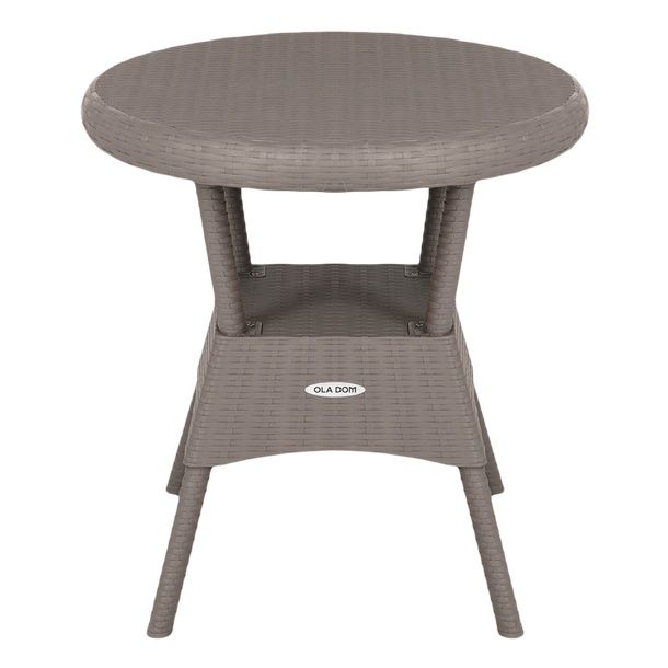 

Стол садовый круглый Элластик-Пласт Ola Dom Rattan коричневый 70 x 70 x 72 см