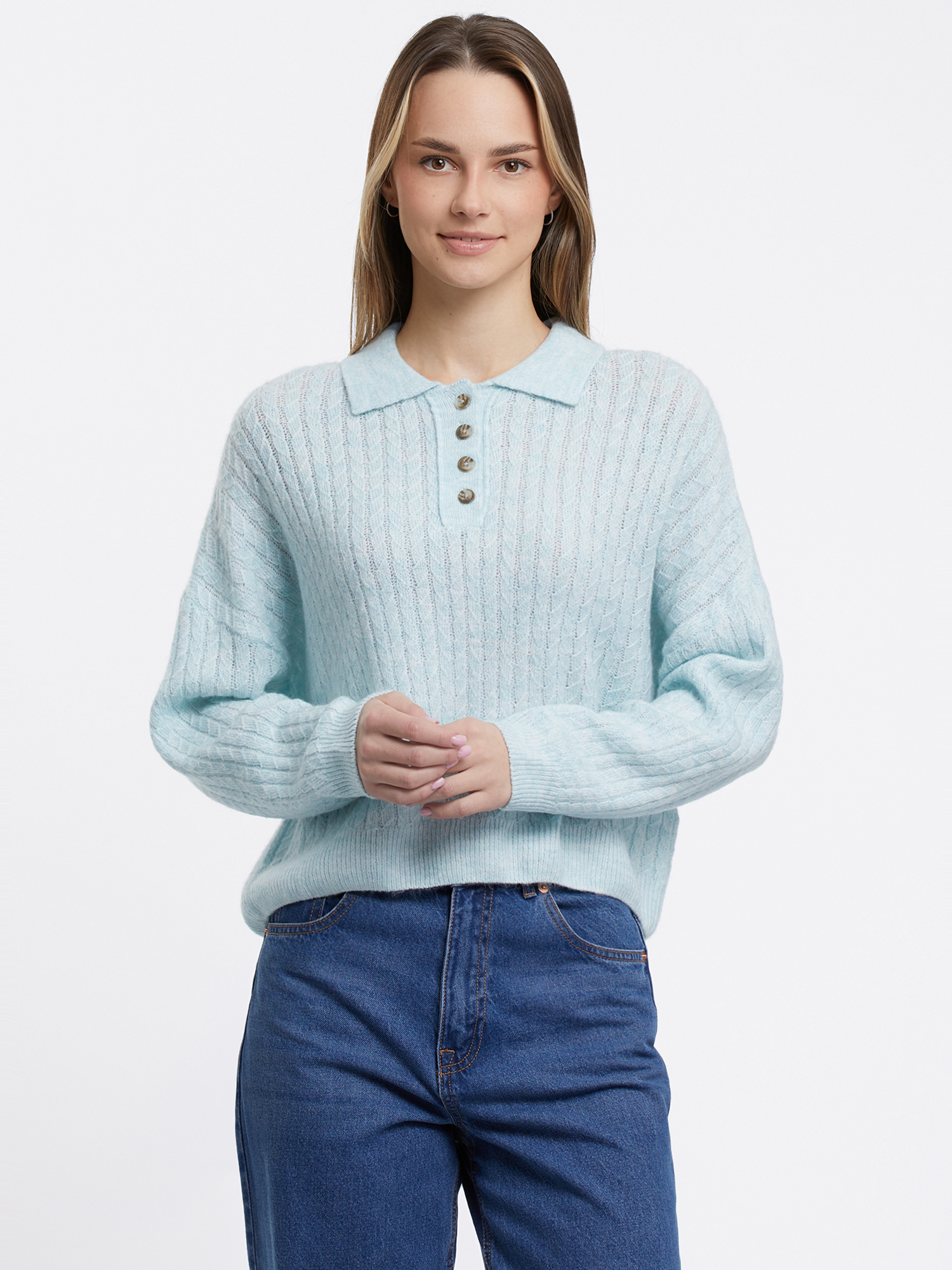 

Джемпер женский oodji 63807382 бирюзовый M, 63807382