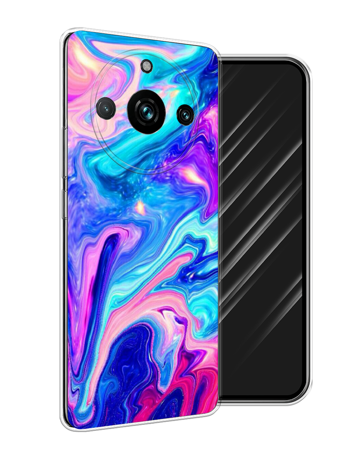

Чехол Awog на Realme 11 Pro+ "Потеки краски", Розовый
