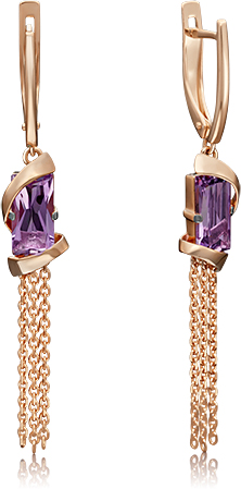

Серьги женские из золота ЮЗ Платина 02-4563-00-203-1110-46, аметист, 02-4563-00-203-1110-46