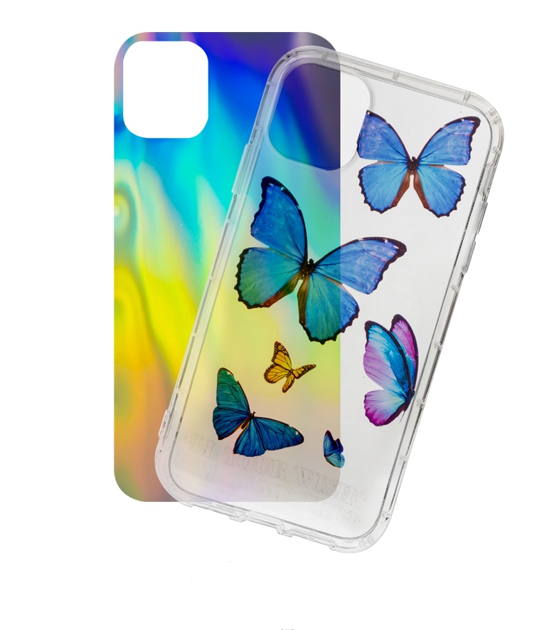 фото Чехол для iphone 11 pro max tpu laser print case бабочки nobrand