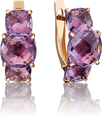 

Серьги женские из золота ЮЗ Платина 02-4556-00-203-1110-46, аметист, 02-4556-00-203-1110-46