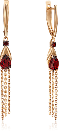 

Серьги женские из золота ЮЗ Платина 02-4554-00-204-1110-57, гранат, 02-4554-00-204-1110-57