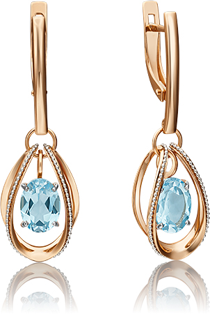 

Серьги подвески из золота с топазом PLATINA jewelry 02-4553-00-201-1111-57, 02-4553-00-201-1111-57