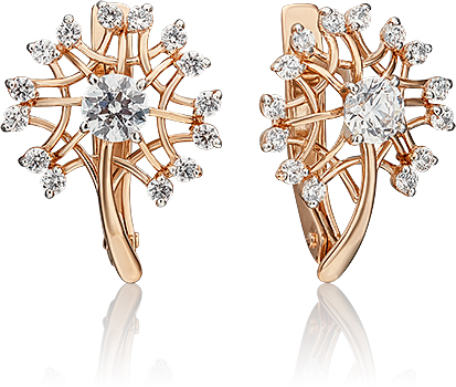 

Серьги женские из золота ЮЗ Платина 02-4552-00-501-1110-38, swarovski, 02-4552-00-501-1110-38