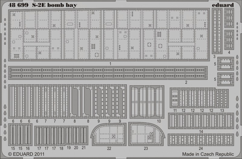 

Фототравление Eduard 48699 S-2E bomb bay 1/48, Однотонный