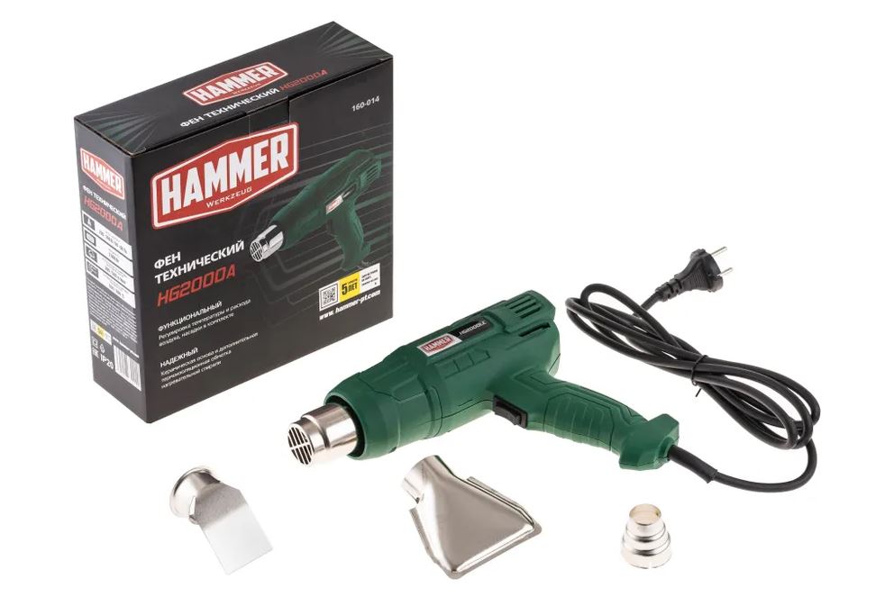 фото Фен строительный технический hammer hg2000a