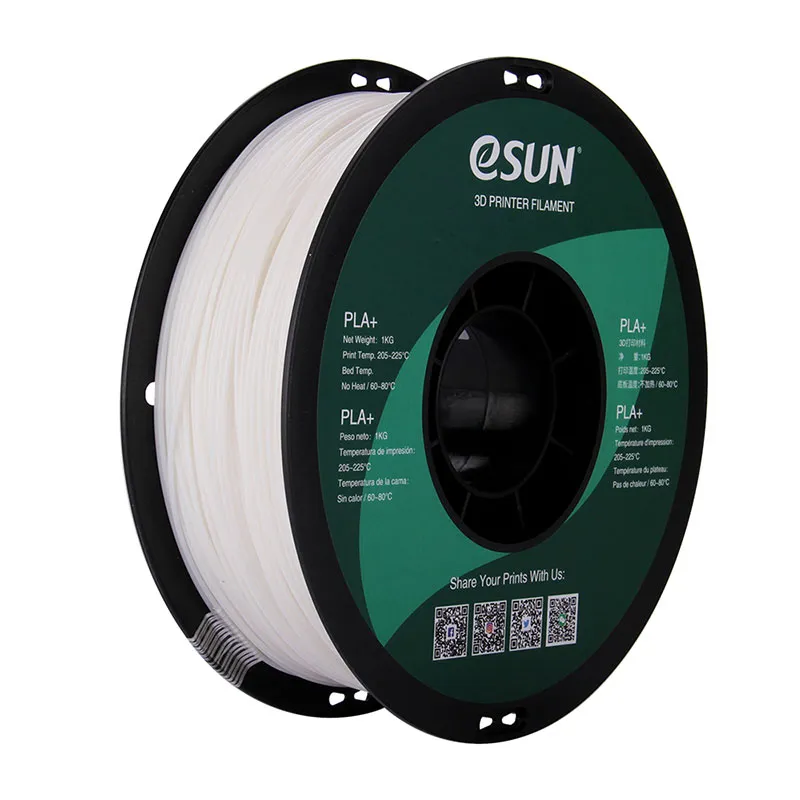 Катушка PLA+ пластика ESUN 1.75 мм 1кг., белая (PLA+175W1)