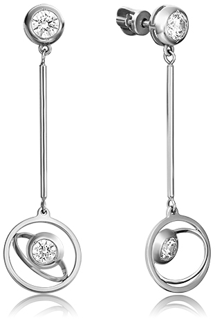 

Серьги женские из золота ЮЗ Платина 02-4473-00-501-1120-38, swarovski, 02-4473-00-501-1120-38