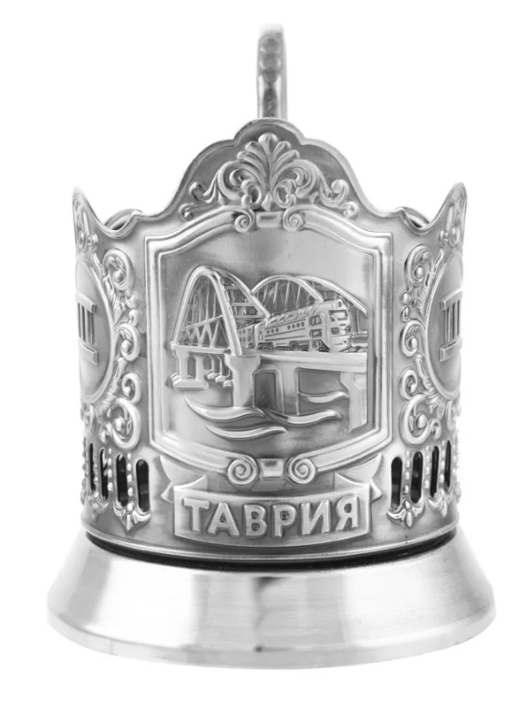 

Подстаканник Таврия, подарочный никелированный, Серебристый