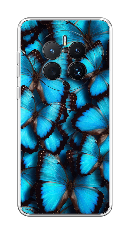 

Чехол на Huawei Mate 50 Pro "Тропическая бабочка 2", Голубой;черный, 6109950-1