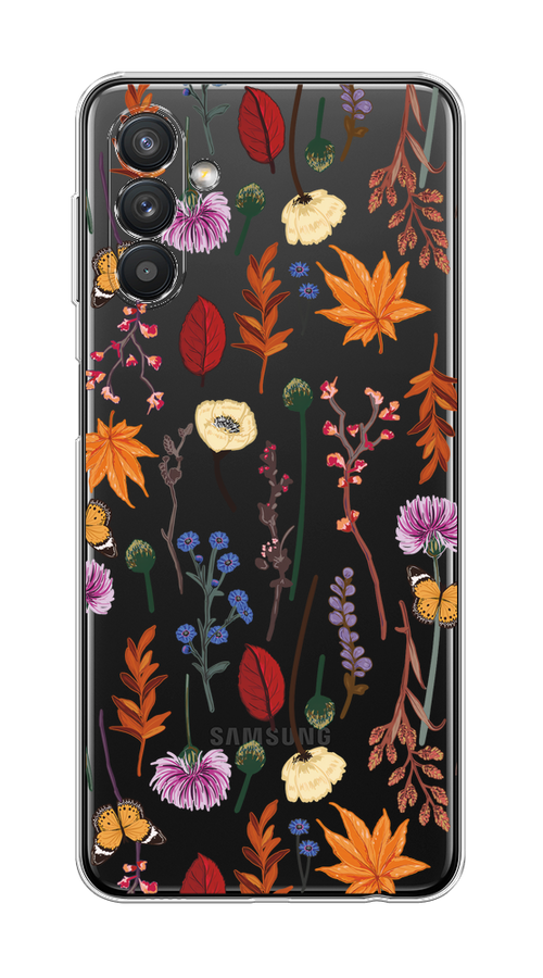 

Чехол на Samsung Galaxy A04s/A13 5G "Orange Purple flowers", Оранжевый;красный;розовый;желтый;прозрачный, 2106450-1