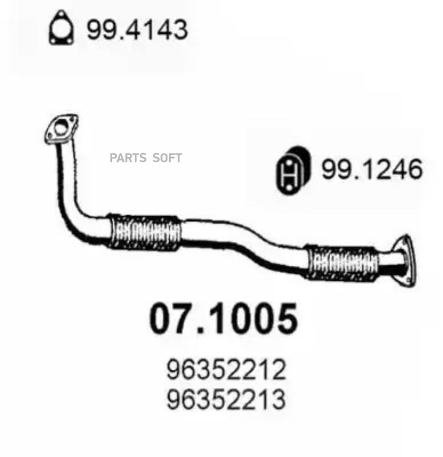 

ASSO Труба приёмная DAEWOO LANOS 1.4i 04/1997