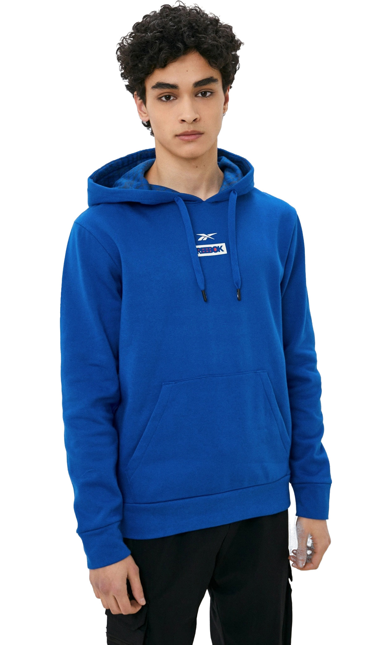 

Худи мужское Reebok Thermowarm+Graphene Cotton Hoodie синее 2XL, Синий, Thermowarm+Graphene Cotton Hoodie