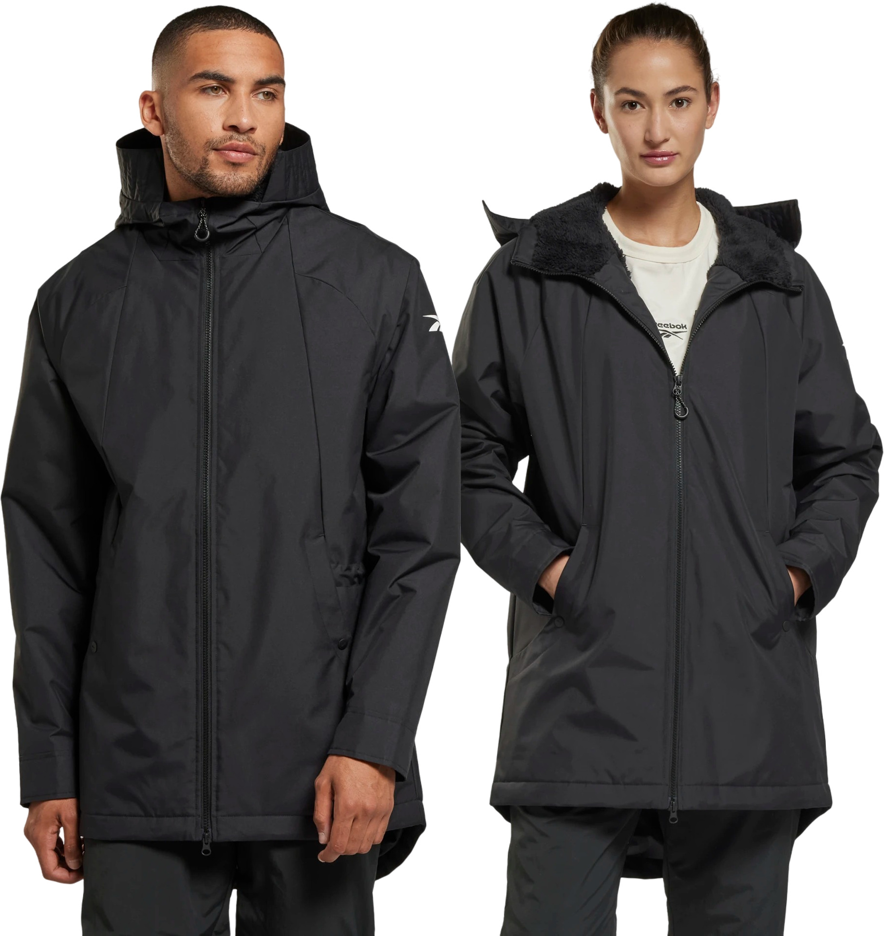 

Куртка мужская Reebok Outerwear Urban Fleece Parka черная 2XS, Outerwear Urban Fleece Parka