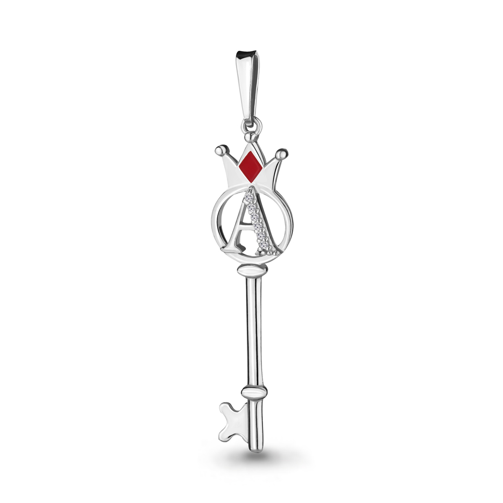 

Подвеска из серебра с фианитом и эмалью Aquamarine 24175А_925_р, 24175А_925_р
