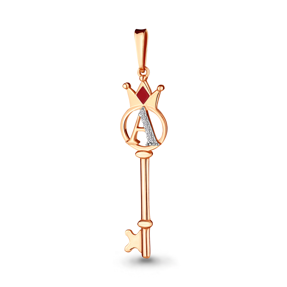 

Подвеска из серебра с фианитом и эмалью Aquamarine 24175А_925_з, 24175А_925_з