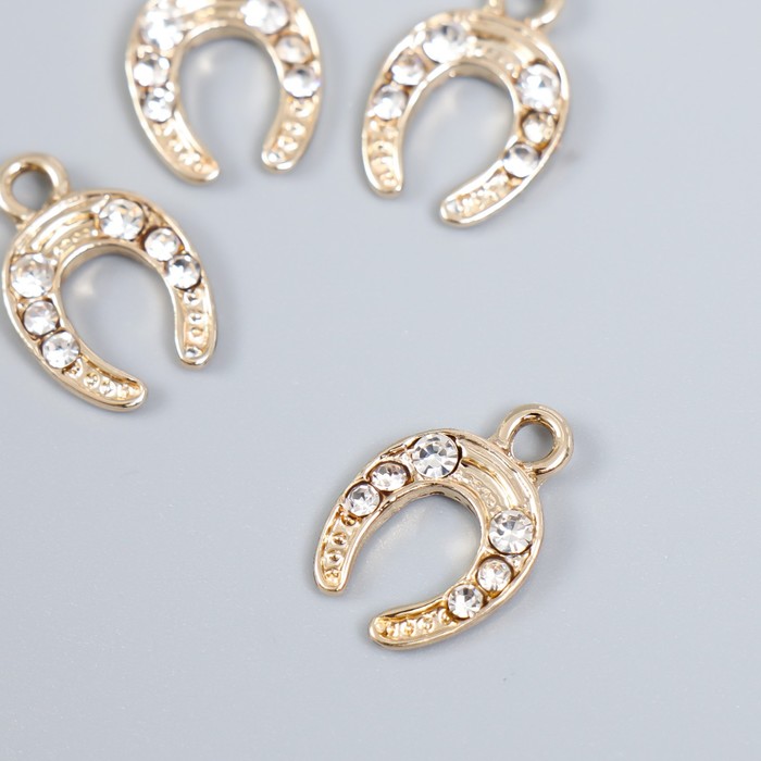 

Декор для творчества стразы "Подкова" 1,8х1,3 см(5 шт.), Золотистый