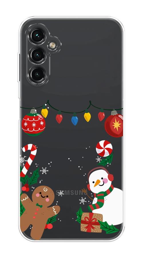 

Чехол на Samsung Galaxy A14 4G "Новогоднее настроение", Коричневый;красный;зеленый, 2107950-5