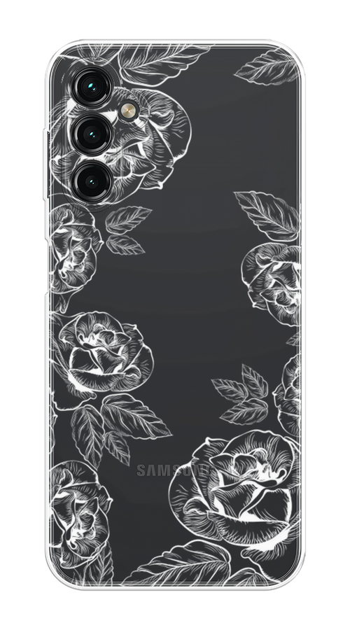 

Чехол на Samsung Galaxy A14 4G "Розы графика", Черный;серый, 2107950-2