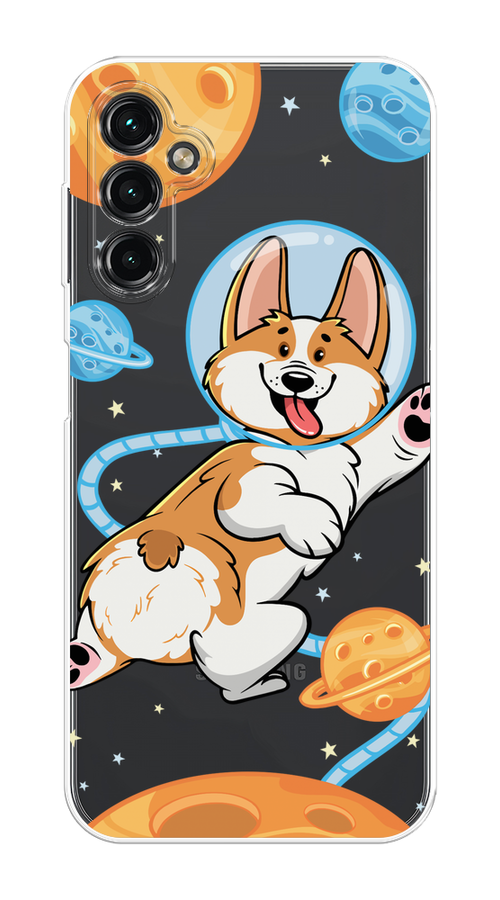 

Чехол на Samsung Galaxy A14 4G "Корги-космонавт", Голубой;бежевый;белый, 2107950-1