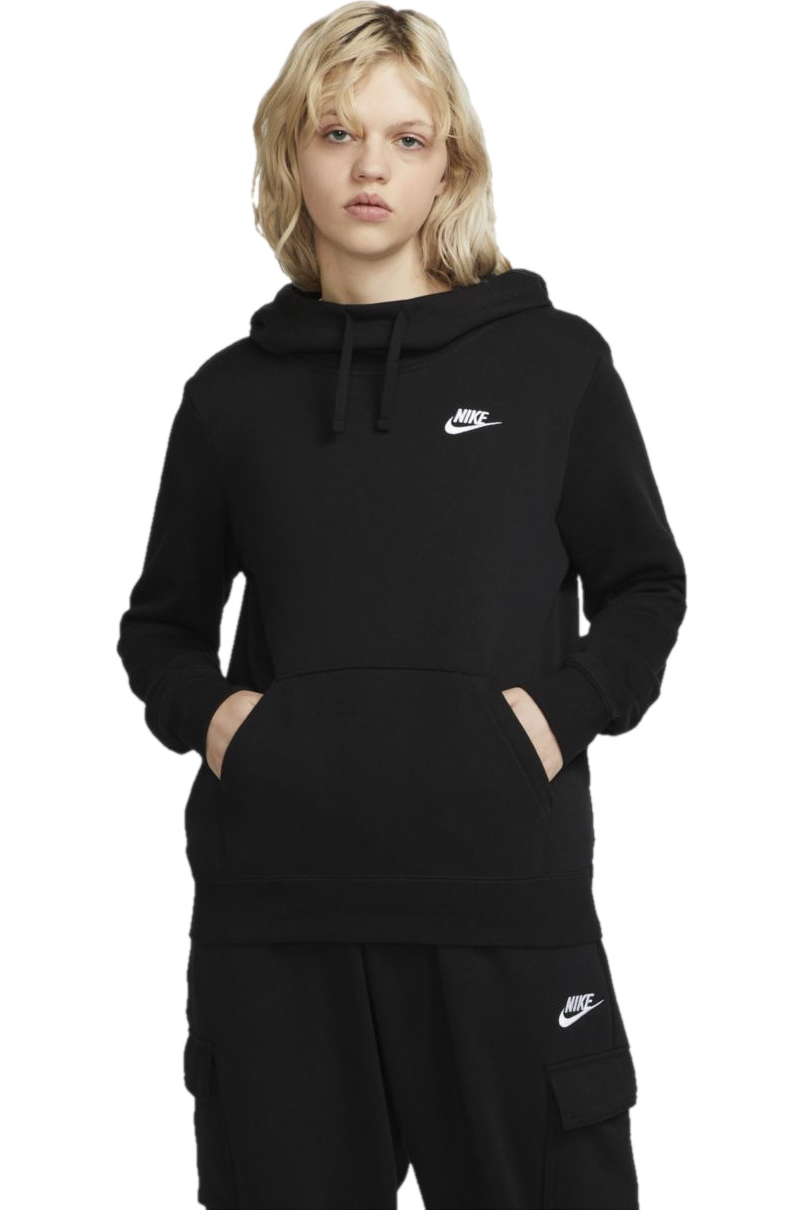 Худи женское Nike W Sportswear Club Fleece Funnel-Neck Hoodie черное M