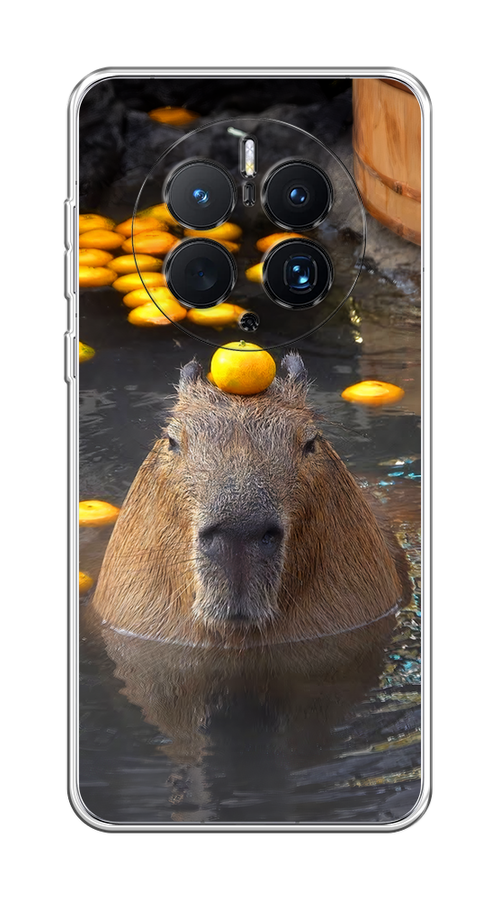 

Чехол на Huawei Mate 50 Pro "Капибара отдыхает", Коричневый;оранжевый;серый, 6109950-1
