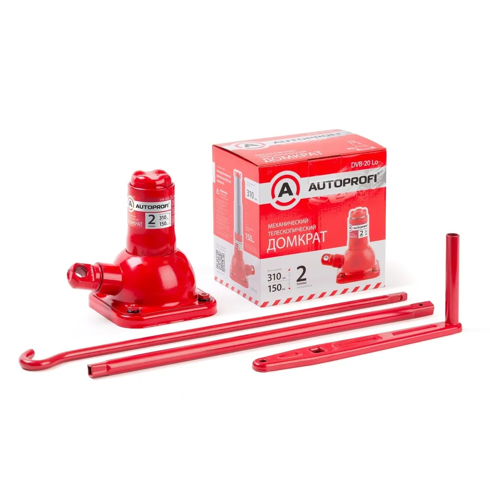 Домкрат автомобильный Бутылочный Механический Autoprofi DVB-20 Lo, 2 т.