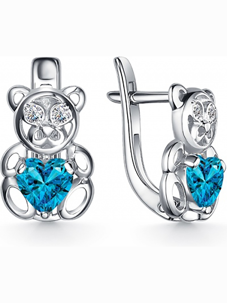 

Серьги Мишки с 6 фианитами из серебра Вероника С630-540М6, С630-540М6