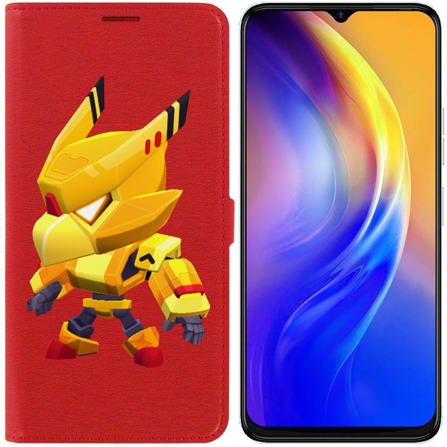 

Чехол-книжка Eco Book для Tecno Spark 10C Brawl Stars-Ворон Золотой Меха