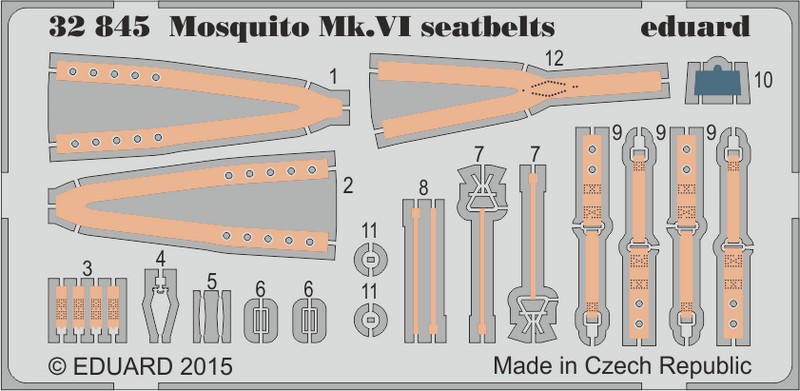 Фототравление Eduard 32845 Mosquito Mk.VI ремни безопасности 1/32