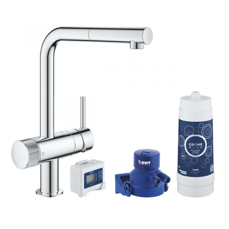 фото Смеситель для кухни grohe blue 30385000 хром