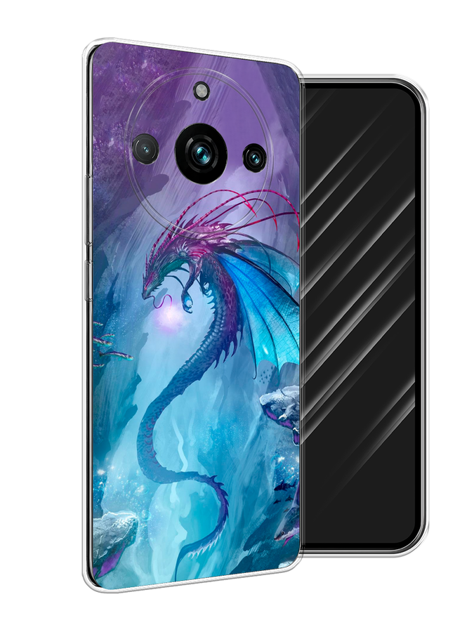 

Чехол Awog на Realme 11 Pro+ "Водный дракон", Голубой;фиолетовый;синий