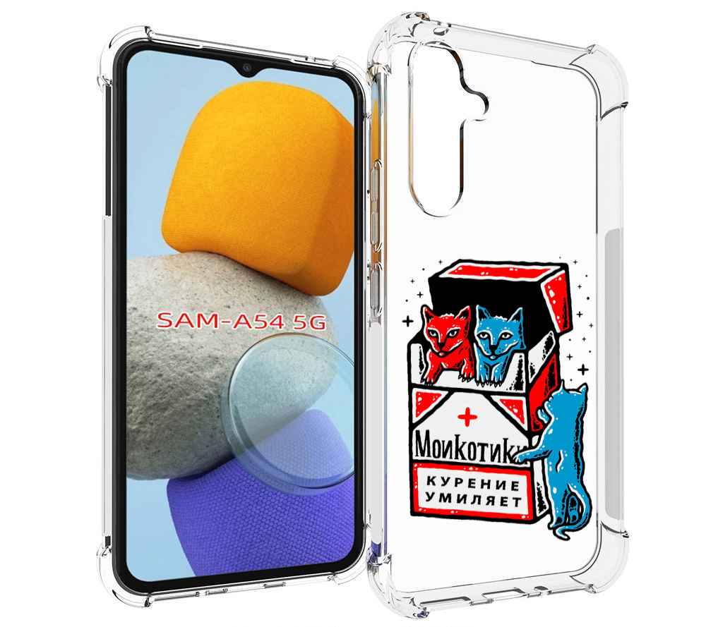 

Чехол MyPads красно-синие-коты для Samsung Galaxy A54, Tocco