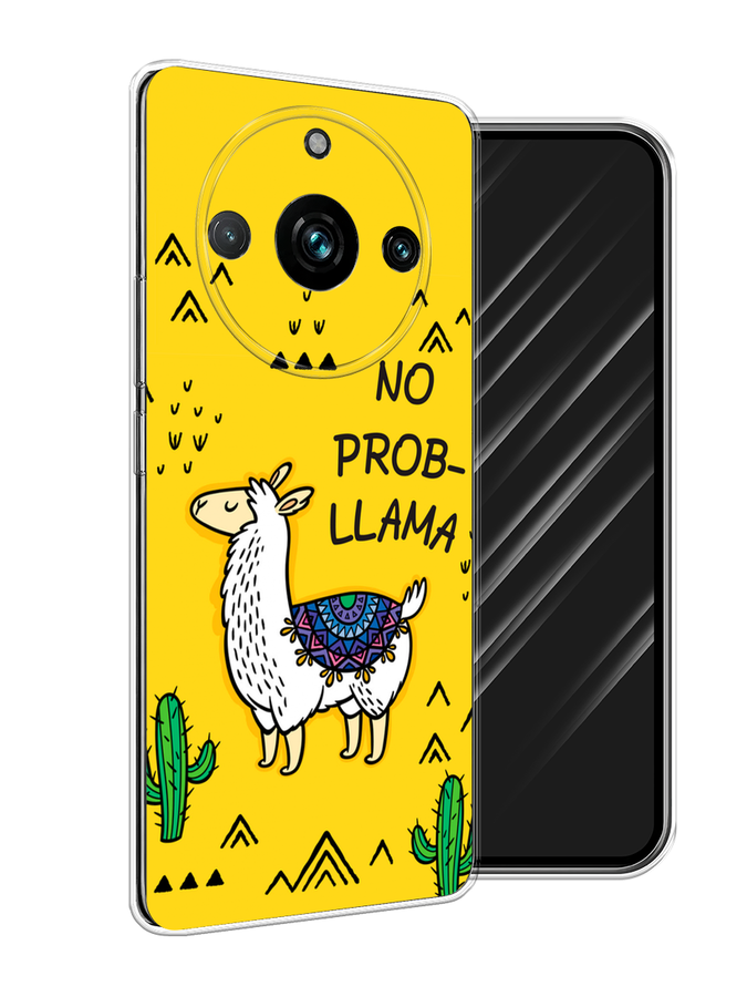 

Чехол Awog на Realme 11 Pro+ "No probLLama", Желтый;черный;синий