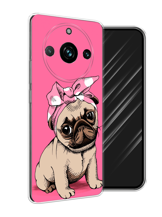 

Чехол Awog на Realme 11 Pro+ "Dog Pin-Up", Розовый;бежевый