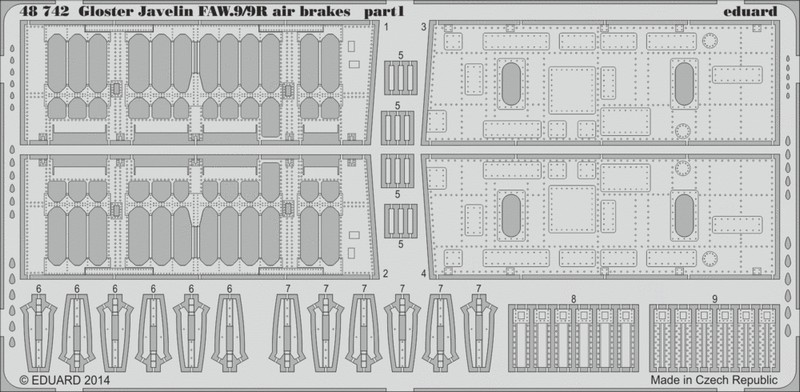 

Фототравление Eduard 48742 Gloster Javelin FAW.9/9R air brakes 1/48