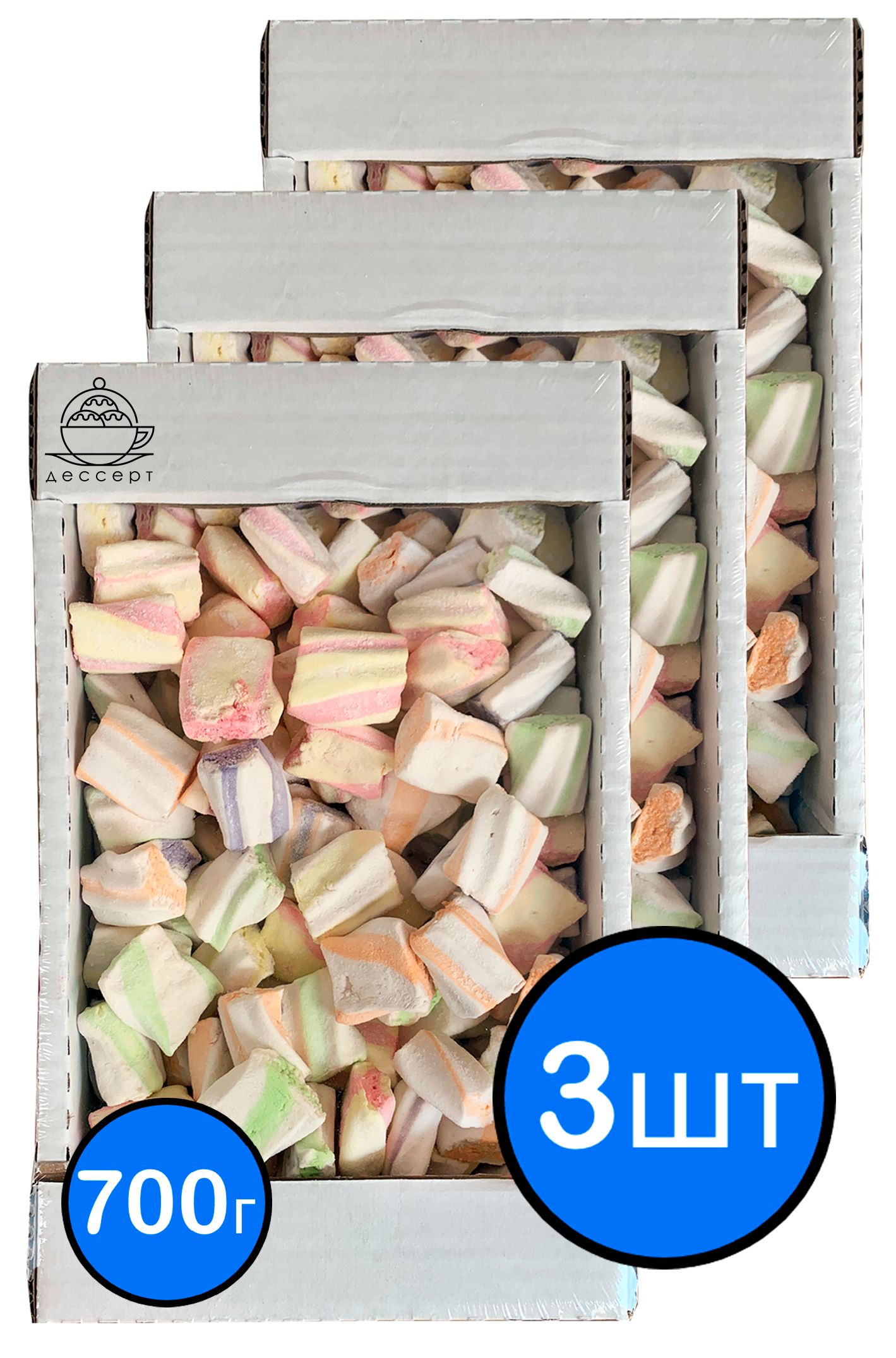 

Зефир АССОРТИ "Зефирный калейдоскоп", КФ КРОНШТАДТСКАЯ, 700г х 3шт