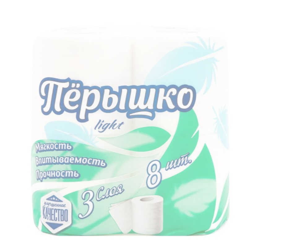 Туалетная бумага Перышко Light трехслойная 8 шт